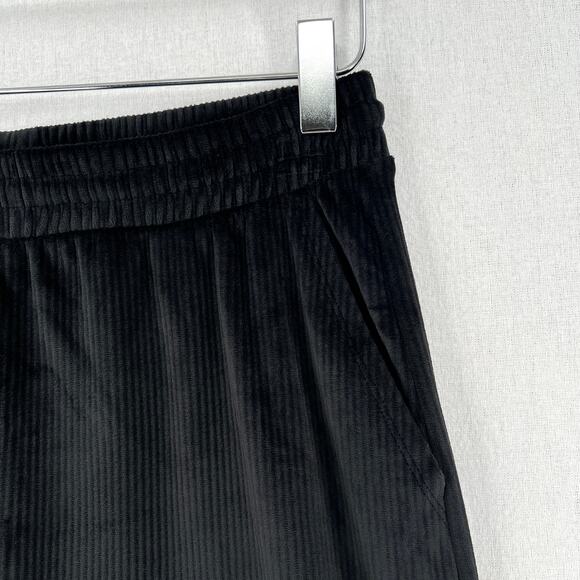 VICTORIAS SECRET Ribbed Velour Jogger Pants Womens Small Black Velvet NEW - Picture 11 of 15